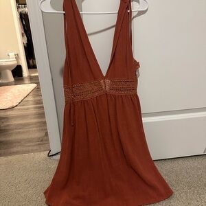 Rust Orange Sleeveless Dress